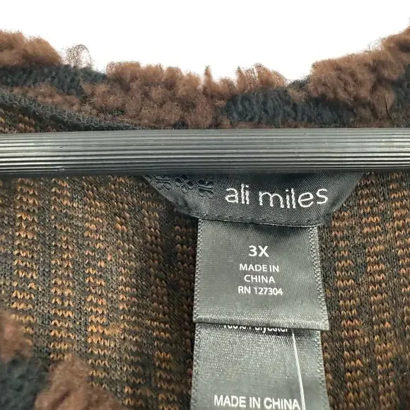 NEW NWT Ali Miles Plus Size 3X Thick Winter Wearable Art Knit Blouse Shirt Top - Picture 3 of 8